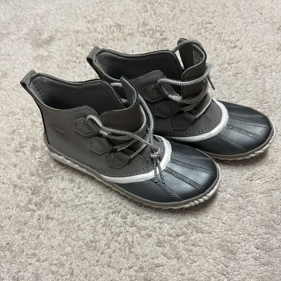 Sorel Out N About Duck Boots Womens Size 7.5 Waterproof Silver / Grey Gray - Picture 2 of 8